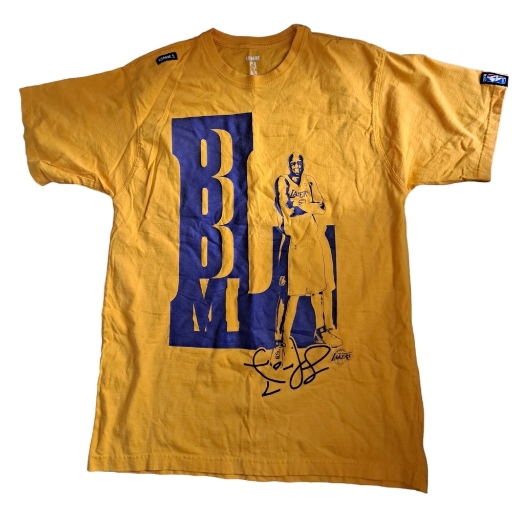 UNK LOS ANGELES LAKERS NBA basketball tshirt yellow purple short sleeve Tee men
